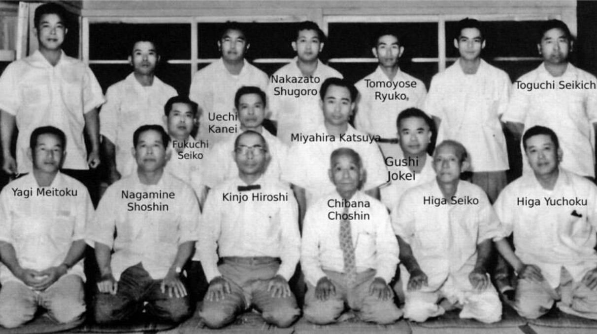 Senior Okinawan karateka with Chibana